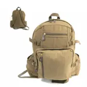 Cotton Canvas Bag Backpack Bike Travel Tote Carry Camping BROWN 18" JUMBO