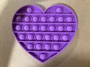 Purple Heart Push Pop Bubble Fidget Toy 6” with Alphabet Letters - NEW!