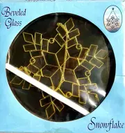 LARGE BEVELED GLASS Hanging Crystal Suncatcher Snowflake NEW IN BOX