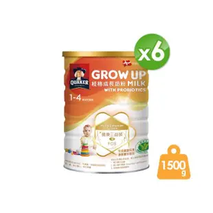 【QUAKER 桂格】三益菌成長奶粉 1500g*6罐(新包裝 3號 1-4歲幼童適用)