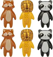 Animal Drawer Knobs for Kids, 6PCS Ceramic Cabinet Door Knobs, Cartoon Cupboard Pull Handles Dresser Knobs for Children's Room Bedroom Furniture Closet Drawer