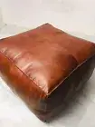 Leather Moroccan Ottoman Pouf Footstool Handmade Pouffe Genuine