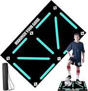 Football Mastery Mat, Football Training Mat, Soccer Skills Training Floor Mat, Football Footstep Training Mat, Football Mastery Training Program for Kids Adult Improve Football Skills, with Carrybag