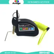 Anti-Theft Alarm 110DB Disc Lock + Yellow Remind Cable Scooter Electric Bike