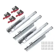 16 Inch Undermount Drawer Slides, 2 Sets with Mounting Screw for Dresser Drawers