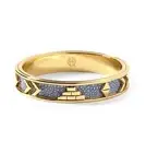 New House of Harlow Aztec Bangle Sapphire Blue 14k Gold P Vintage Round Bracelet