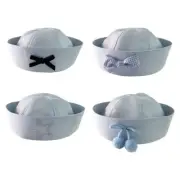 Girls Captain Hat Light Blue Party Accessory Elegant Dress up Theme Party Sailor