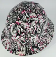 New Full Brim Hard Hat Custom Hydro Dipped PINK FLAMING DICE. Free Shipping
