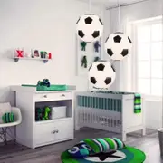 Wwxx Football Ceiling Light, Creative Football Ceiling Light Modern Led Lighting, Kids Room Chandelier, Indoor Lighting, Bedroom Living Room Lamp, ...