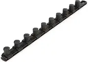 TEKTON 3/4 Inch Drive x 18 Inch Socket Rail, 10 Clips (Black) | OSR33210