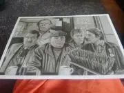 Only Fools and Horses Sids Cafe BroomHand Drawn Pencil Art Print A3 Art Bill New