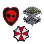 RED LOVER SKELETON EMBROIDERY UMBRELLA WEATHER VELCRO MORALE