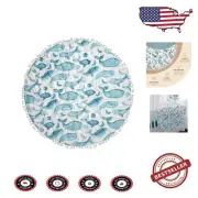 Whale Print Baby Play Mat - 40" x 40" Tummy Time Essential for Infants