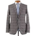 Luciano Barbera NWT Wool/Cashmere Sport Coat Size 50 (40 US) Brown & Blue Plaid