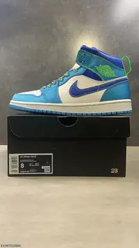 在飛比找Yahoo奇摩拍賣-7-11運費0元優惠優惠-Air Jordan 1 MID SE GS 藍綠白 雪碧 