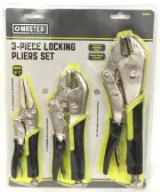 Master Mechanic 3-Piece Locking Pliers Set New Sealed 213182 Chrome Vanadium