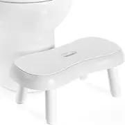 SAMODRA Toilet Stool Squat Adult and Kids, Poop Stool for Bathroom with Anti-Slip Design, Adjustable Height from 6.7 to 9 inches, White