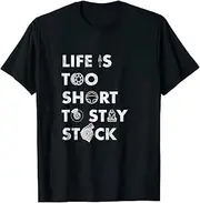 X.Style Life is Too Short to Stay Stock Street & Drag Race Car Tuner ds1609 T-Shirt (2XL) Black