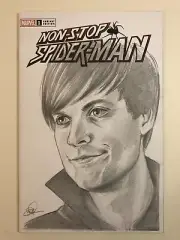 Sketch cover original art, Spider-man, Bully Maguire by Dan Neidlinger
