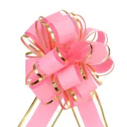 5pcs 4 Inch Large Big Pull Bow Gift Wrapping Bows Ribbon for Christmas, Pink