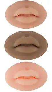Realistic 3D Silicone Lips for PMU, Tattoos Practice - 3 Pcs Set [US Seller]