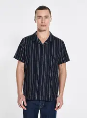 GUESS Blue Multi Cooper Stripe Shirt Size: XS, Polyester