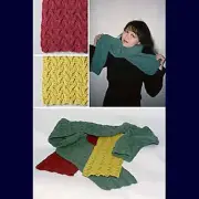 New Fiber Trends 103L Dancing Flames Lily M. Chin Cabled Scarf Knitting Pattern