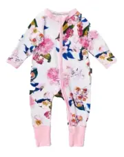 NEW Bonds Zippy Vintage Floral BNWT Pink Size 00 ~ Scares