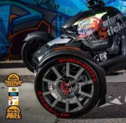 Can Am Tire Lettering PERMANENT SPYDER raised Sticker SET Fast Shipping