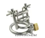 Male Chastity Cage Device Stainless Steel Metal Urethra Chastity Lock