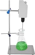 72W Electric Overhead Stirrer Mixer for Laboratory, 20L Precision Booster with Stirring Rod and Stainless Steel Stand, Industrial Analog Liquid Mixer, Time and Speed Adjustable