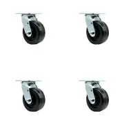 5 Inch Phenolic Swivel Caster Set with Roller Bearing and Swivel Lock SCC