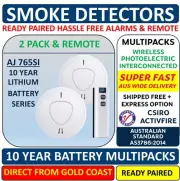 TWIN PACK Wireless Interconnected Photoelectric Smoke Alarms + Remote