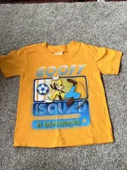 Disney Yellow Goofy Squad Kids Short Sleeve Tshirt Boys XXS Size 2-3