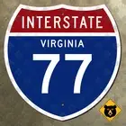 Virginia Interstate 77 highway route sign shield marker 1957 Wytheville 12x12