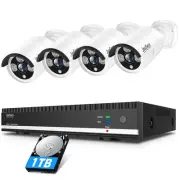 Wired Security Camera System 4pcs 5MP Wired HD Outdoor POE IP Cameras, 3K 8CH...