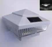 8-Pk Solar White Cap Light (With 4" universal base - For 4"x4" PVC&Wood Post)