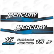 Mercury 15hp 4 stroke outboard decals sticker kit Blue
