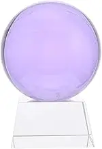 1 Set Purple Crystal Ball with Base Decorative Ornament for Home and Office Healing Sphere with Exquisite Design Present for Festivals and Special Occasions