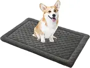 MINIDEAR Dog Crate Pad, 17"x24"x1.1" Crate Bed Rectangle Shape Non-Skid Kennel Pad, Rubber Backing Memory Foam for Dog Bed Mat, Machine Washable