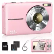 Digital Camera FHD 1080P Point and Shoot Kids Camera with 32GB Card 2 Batteri...