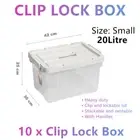 10x Heavy Duty Clip Lock Storage Box Container Plastic Tub Bin Organiser Small