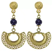 24k GP Pre-Columbian Nose Ring with Amethyst Dangle Earrings| Across The Puddle