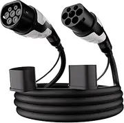 5M EV Charging Cable, Type 2 to Type 2 Portable EV Charger 3 Phase, 22kW 32A Electric Vehicle Charger Compatible with Tesla, BYD, BMW, MG, KIA