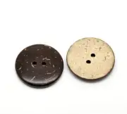 Coconut Shell Wooden Buttons - 1 inch - 25mm - Wood Buttons - Recycled Coconut W