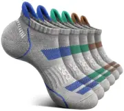 KEMISANT Mens Running Socks 6 Pairs-Athletic Compression Ankle Socks Cushione...