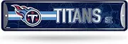 Rico Industries NFL Tennessee Titans Home Décor Metal Street Sign (4" x 15") - Great for Home, Office, Bedroom, & Man Cave - Made