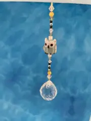 OWL CRYSTAL Suncatcher Car Charm Made with Swarovski Crystals Sun Catcher
