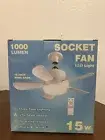 Large Ceiling 15W Socket Fan LED Light with Remote Controller 1000 Lumens 16in