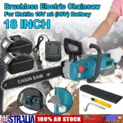 Brushless 18'' Chainsaw Wood Cutter Saw Battery Charger For Makita 18V x2(36V)